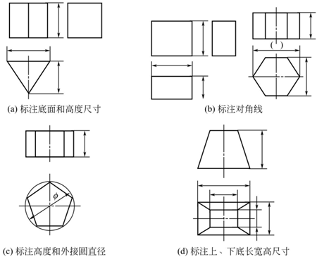 圖1-7平面體鈑金加工件的尺寸標注