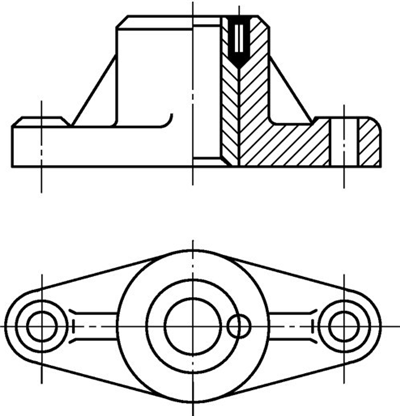 圖1-26鈑金加工件半剖視圖